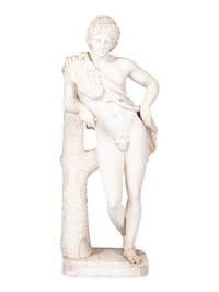 A Continental Marble Figure of the Resting Satyr