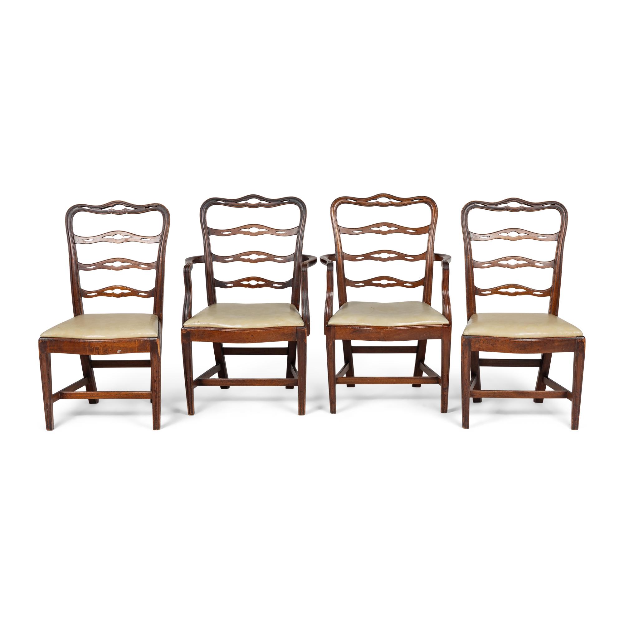 A Set of Four George III Style Mahogany Dining Chairs