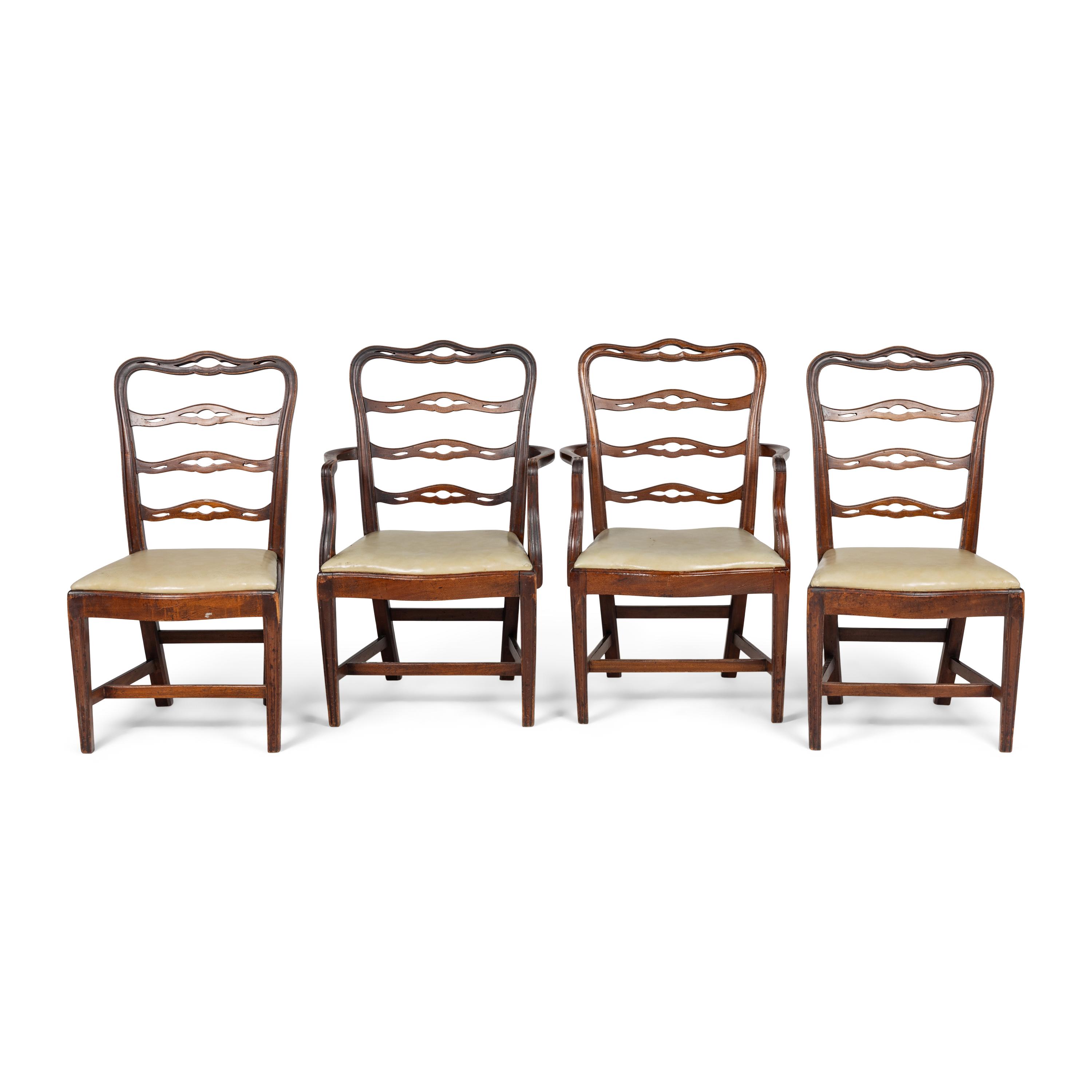 A Set of Four George III Style Mahogany Dining Chairs