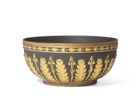 A Wedgwood Parcel Gilt Black Basalt Bowl