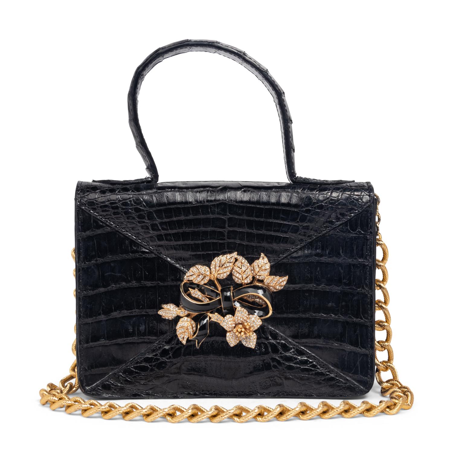 Two Emmelle Suits Accompanied by a Collection of Costume Jewelry and Caiman Handbag