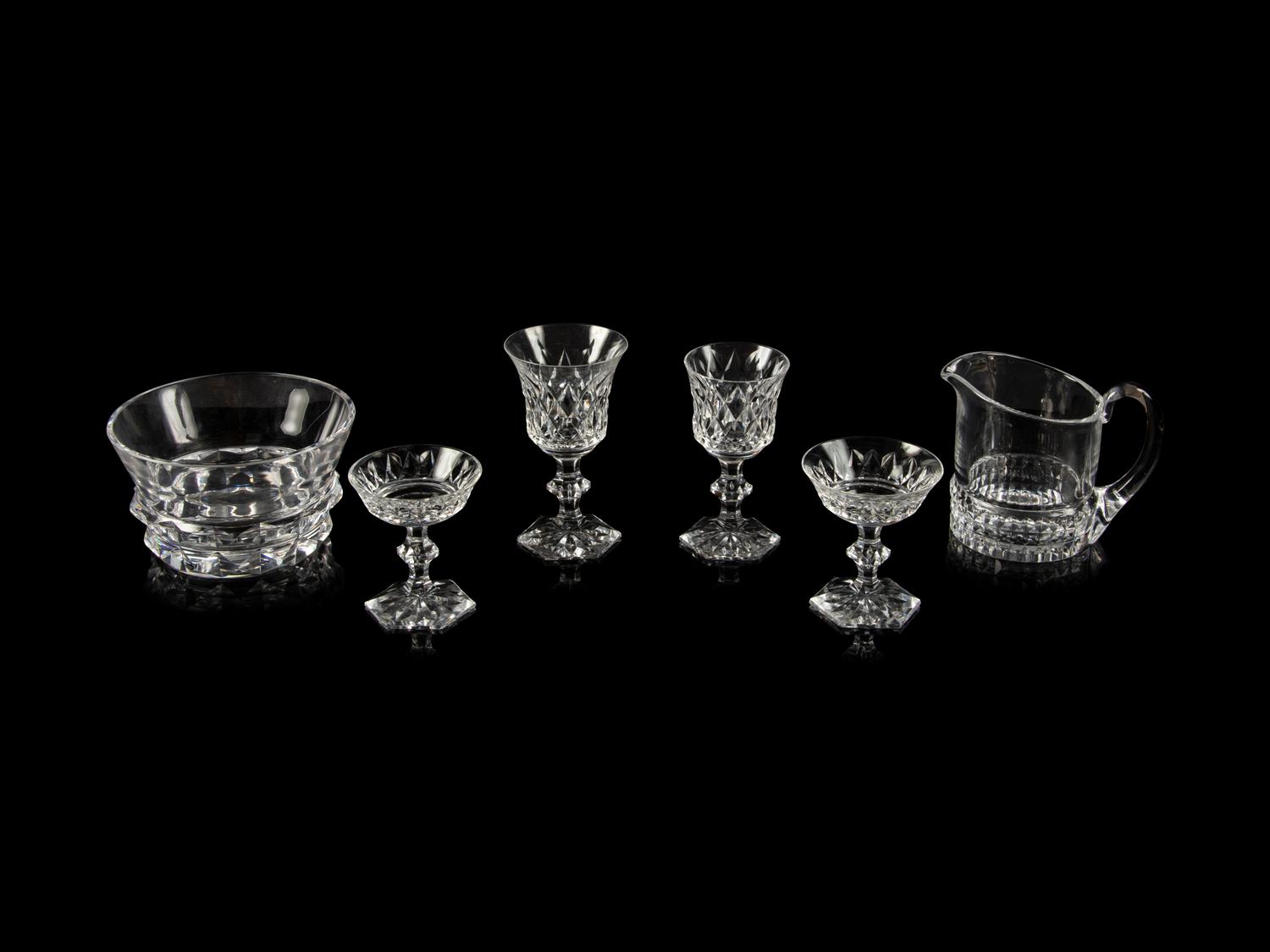 A Val Saint Lambert Cut Glass Stemware Service