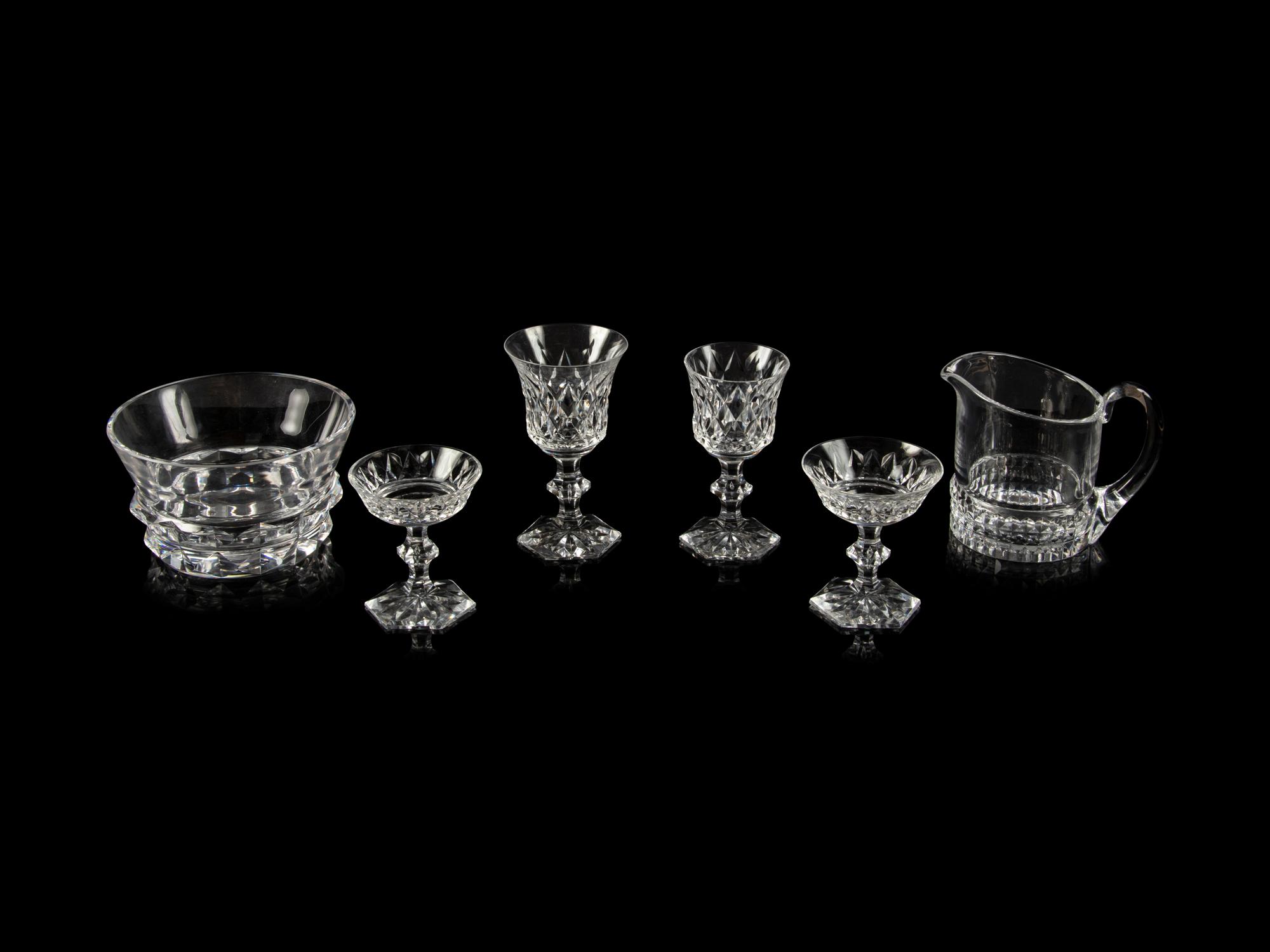 A Val Saint Lambert Cut Glass Stemware Service