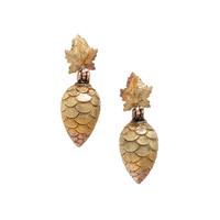 BICOLOR GOLD PINECONE EARRINGS