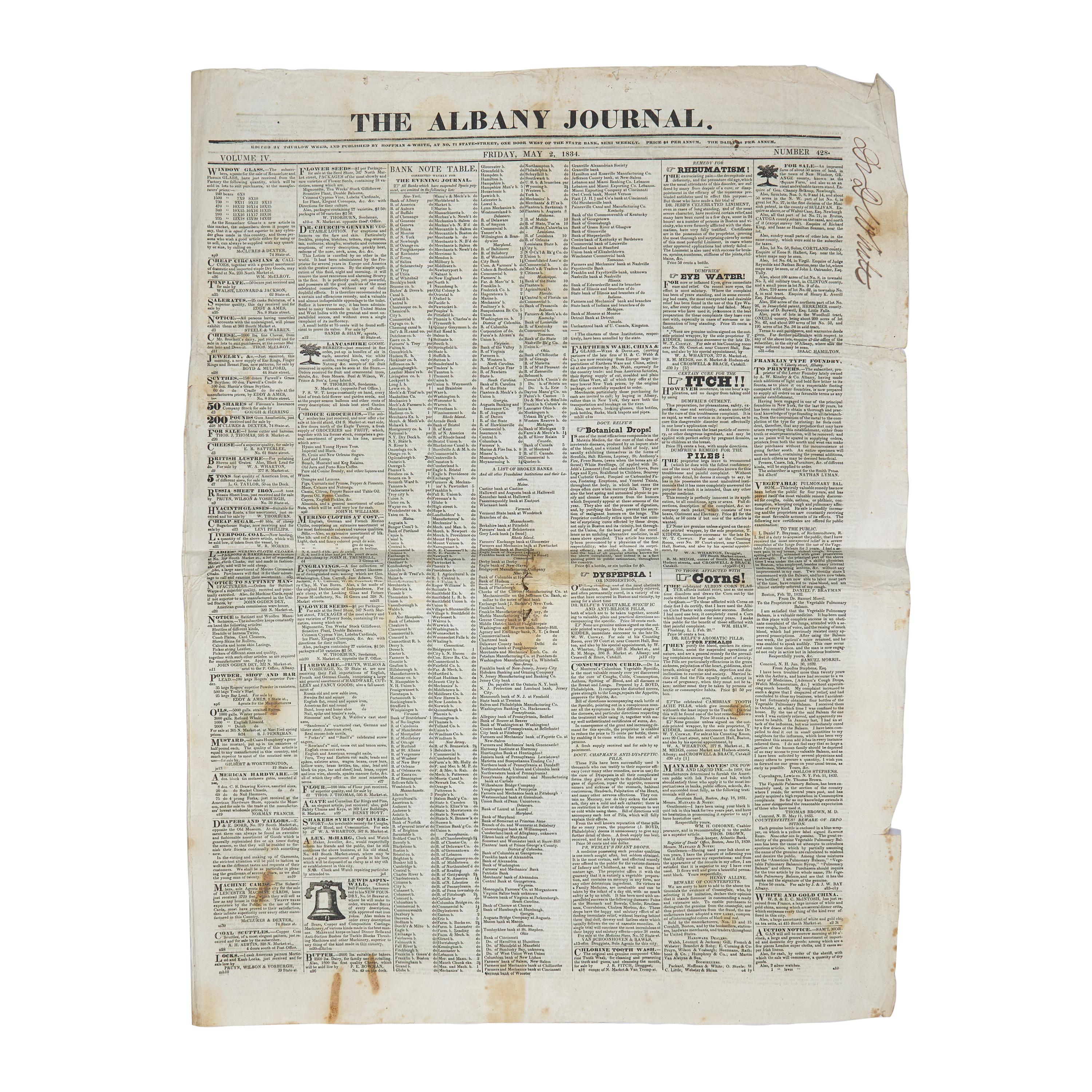 [Crockett, Davy] The First American Comic Book: Group of 2 Items Related to Davy Crockett, Including Likely the First Mention of Him in an American Magazine