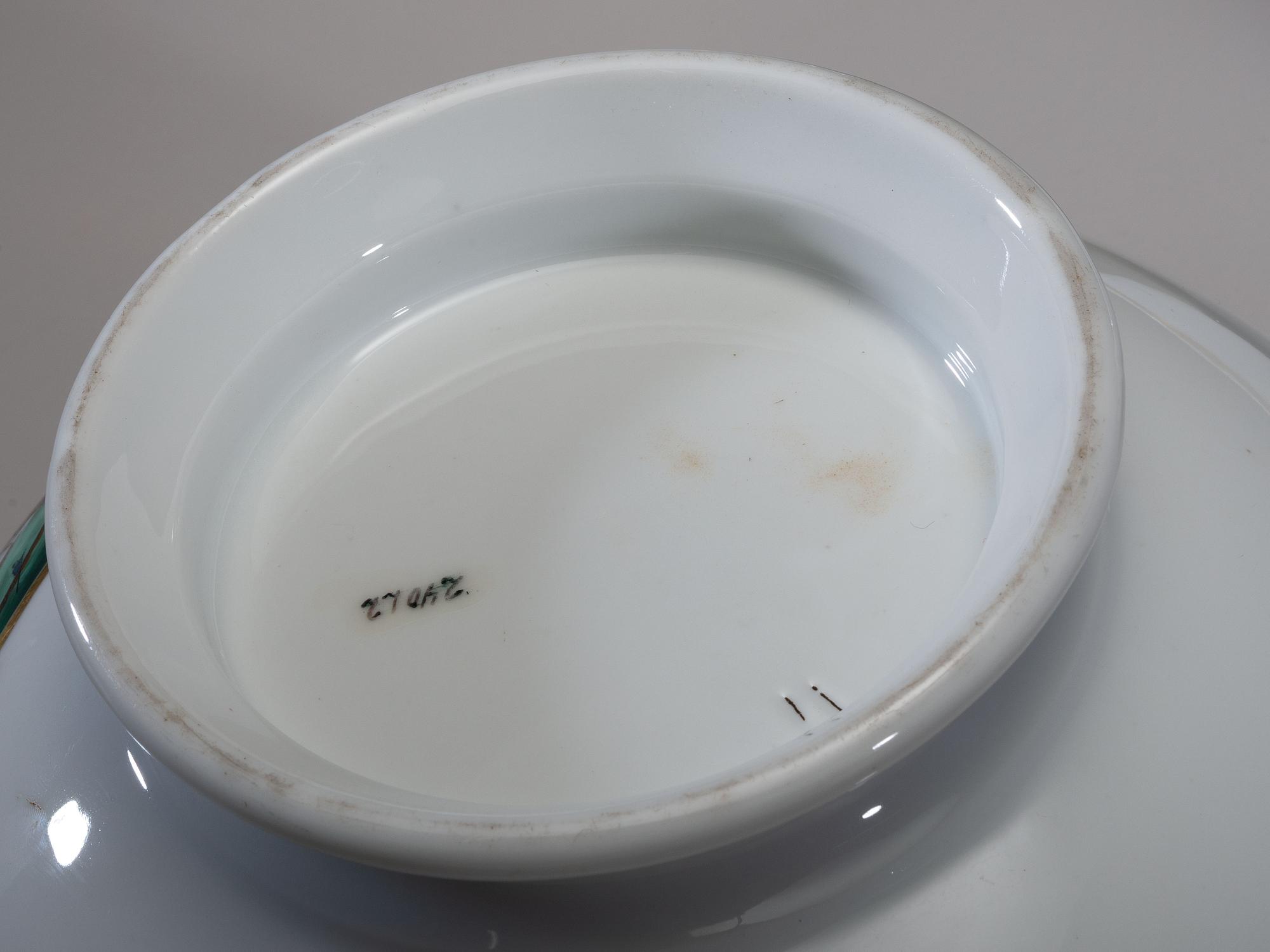 Three English Parcel Gilt and Hand-Painted Porcelain Bowls