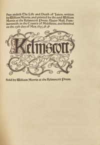 [Kelmscott Press] Morris, William. The Life and Death of Jason, A Poem