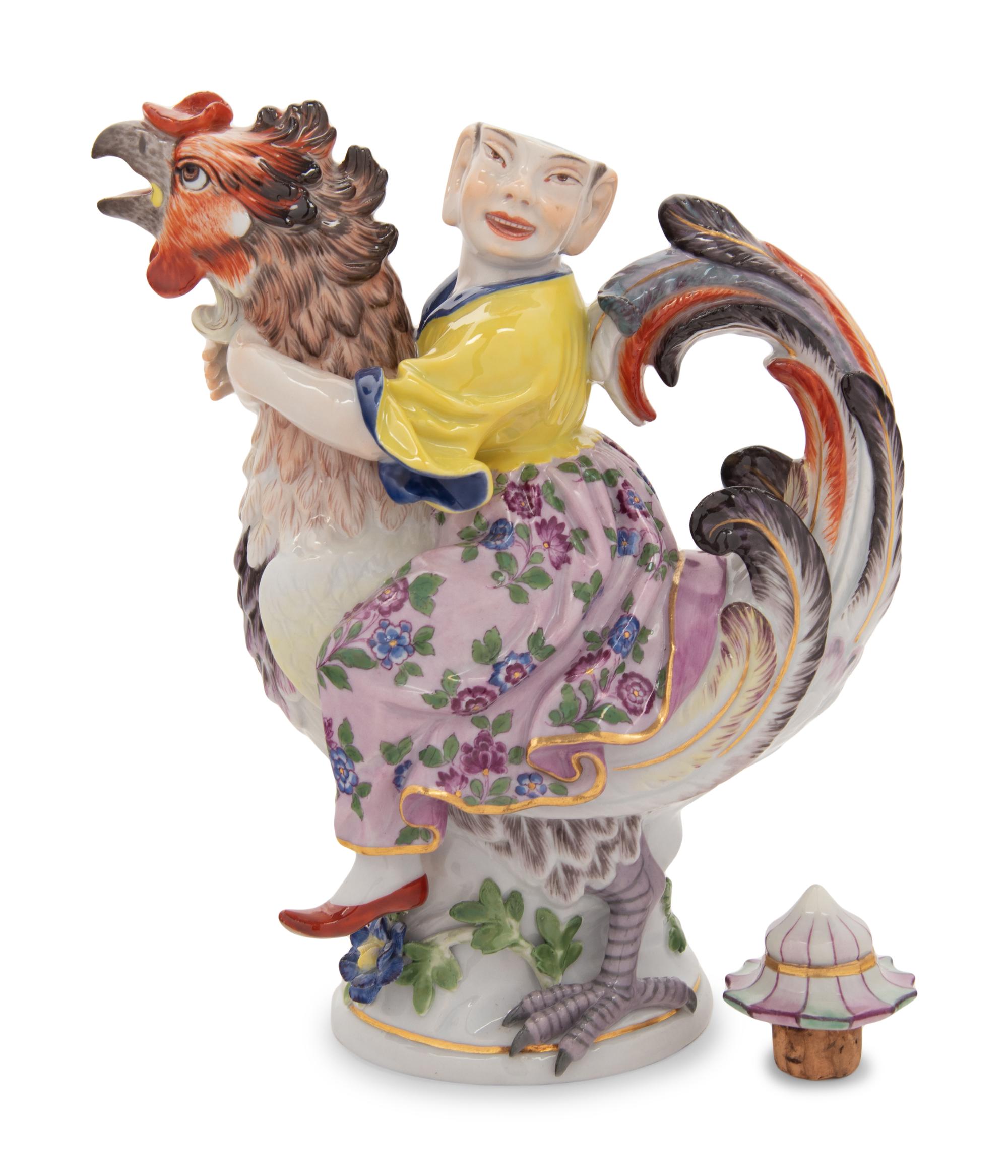 A Meissen Porcelain Figural Bottle