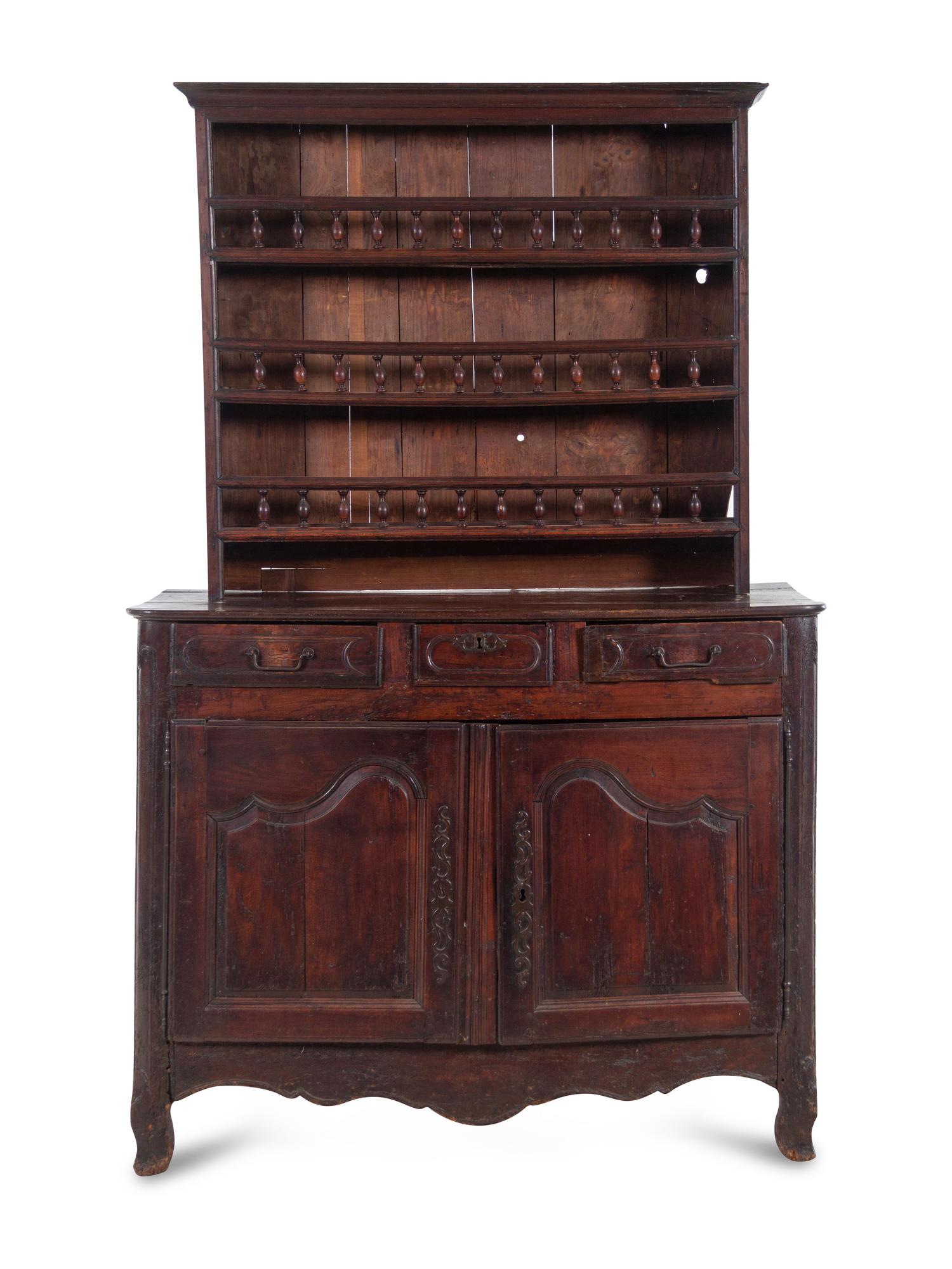 A French Provincial Walnut Buffet à Deux Corps