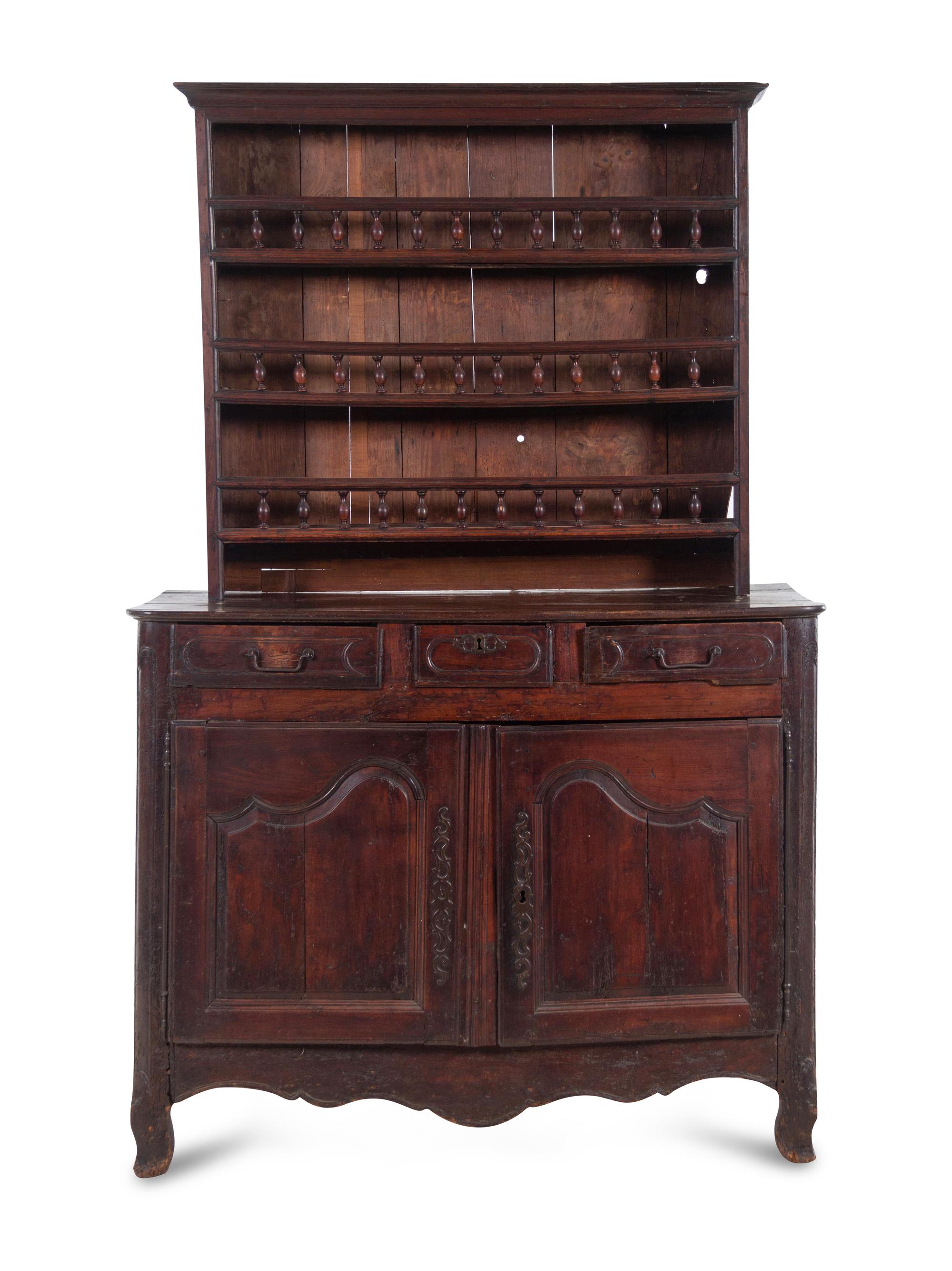 A French Provincial Walnut Buffet à Deux Corps