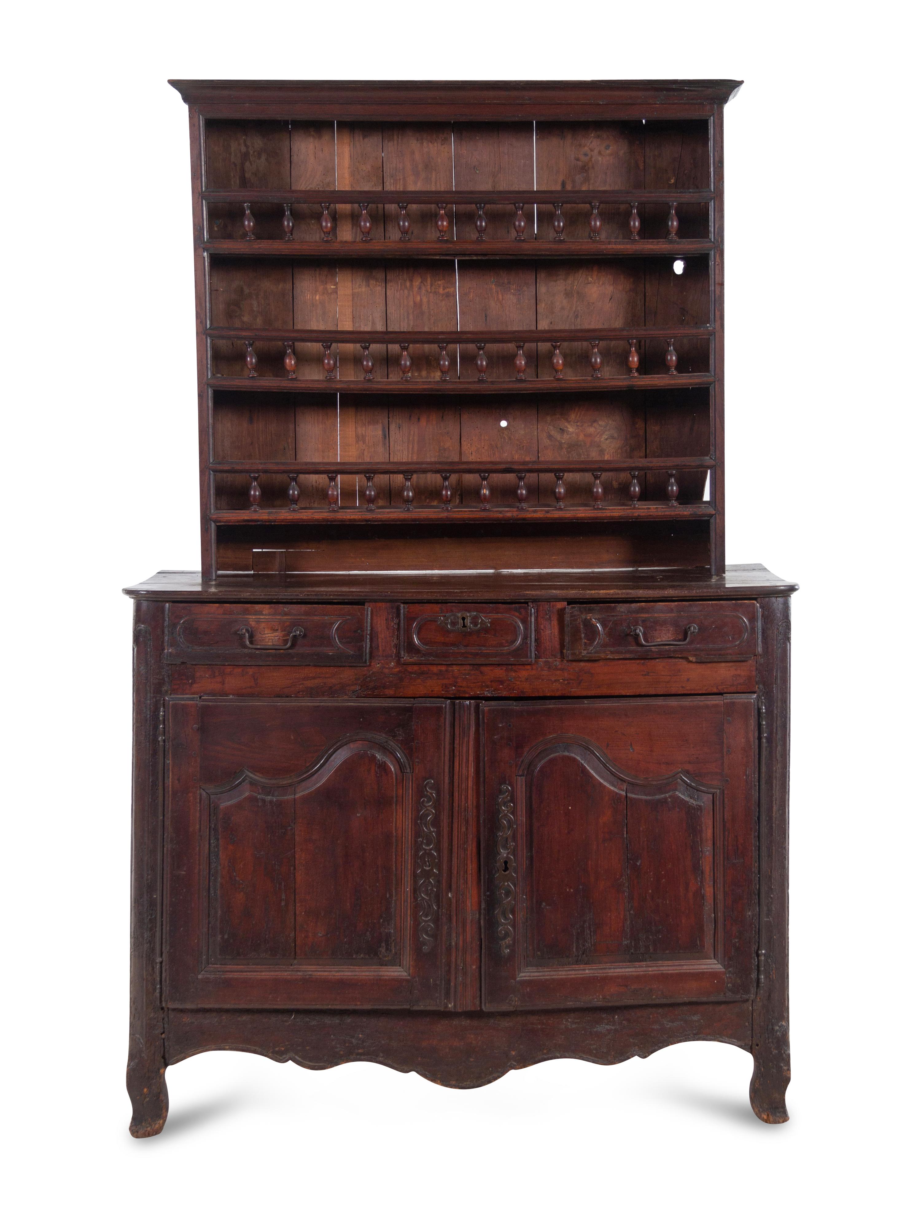 A French Provincial Walnut Buffet à Deux Corps