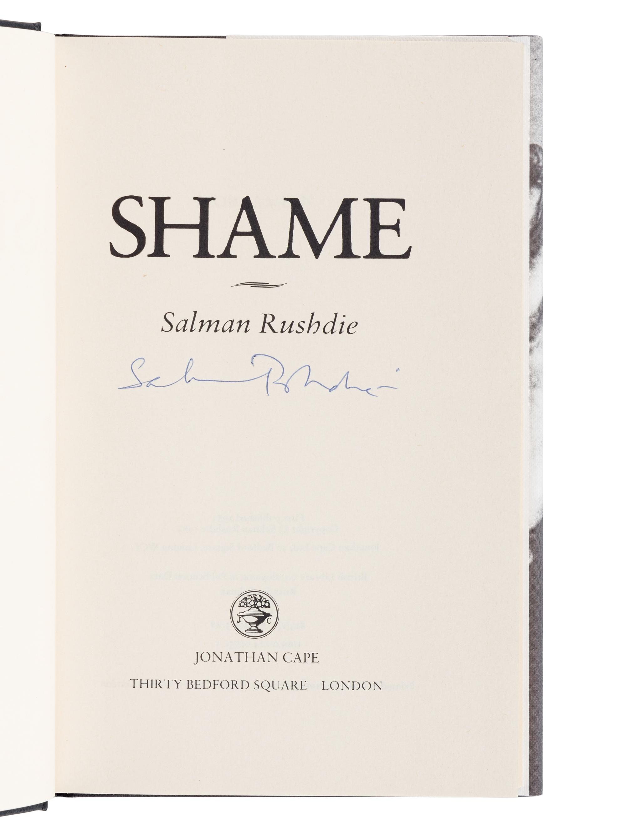 RUSHDIE, Salman (b. 1947). A group of 8 FIRST EDITIONS, many SIGNED, comprising: