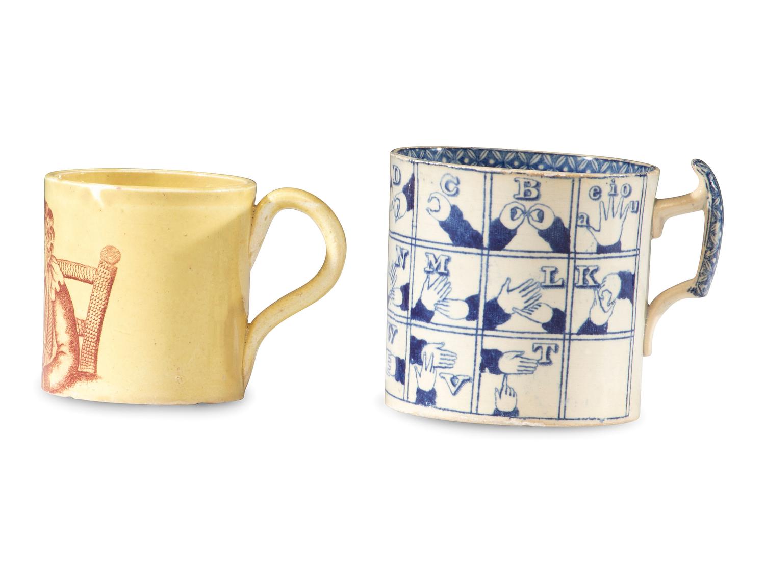 Two Staffordshire Children's Transfer-Decorated Mugs