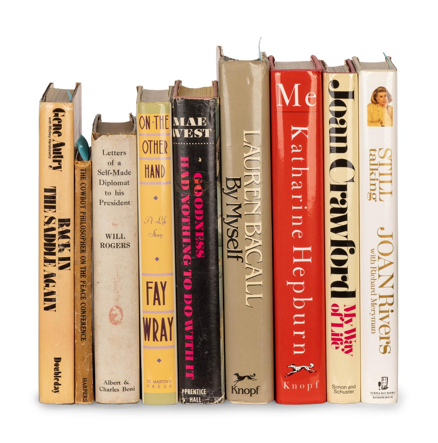 [ENTERTAINMENT - MEMOIR]. A group of 13 works regarding actresses, actors, and cowboys, including: