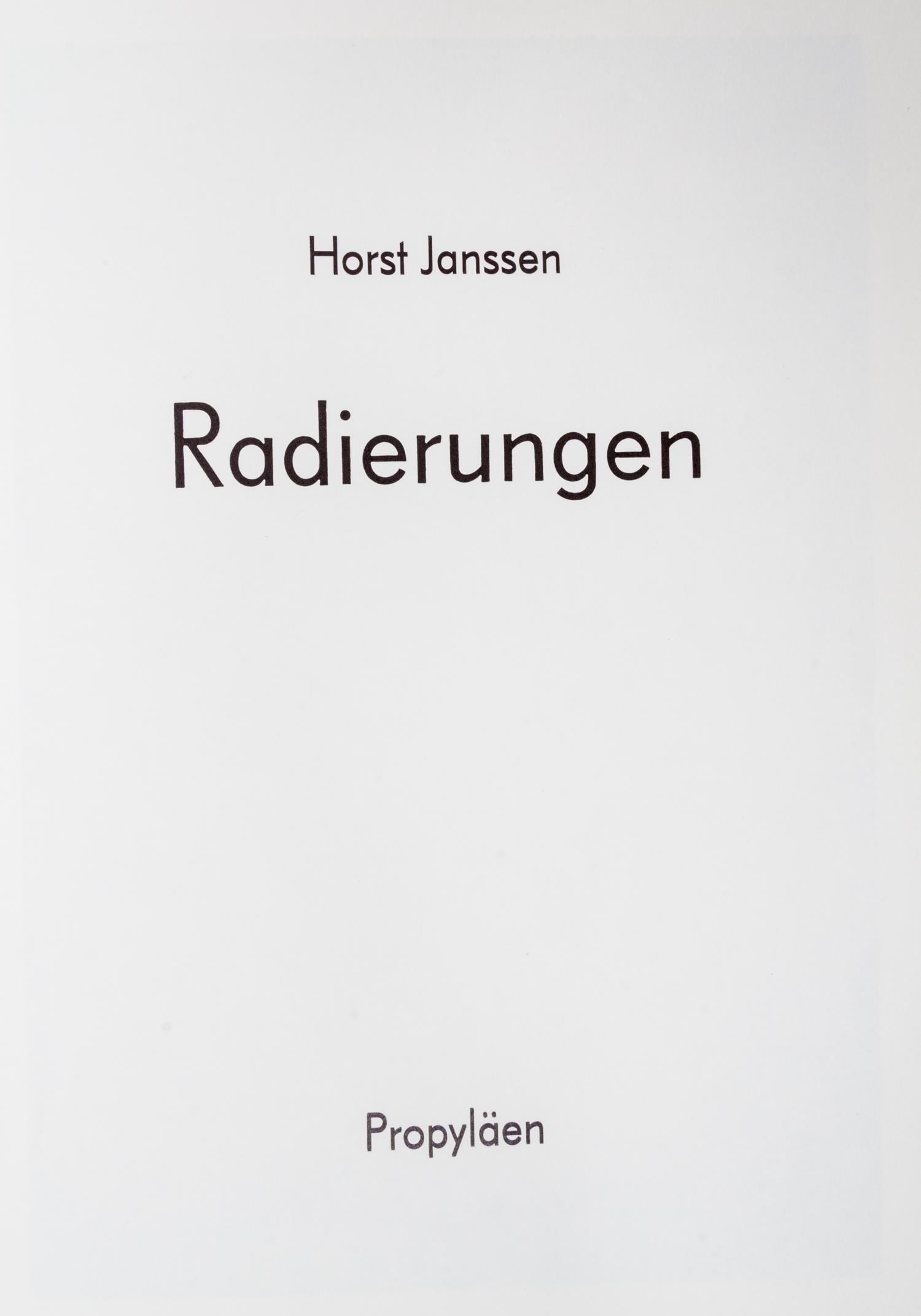 JANSSEN, HORST Radierungen. Berlin, 1971.