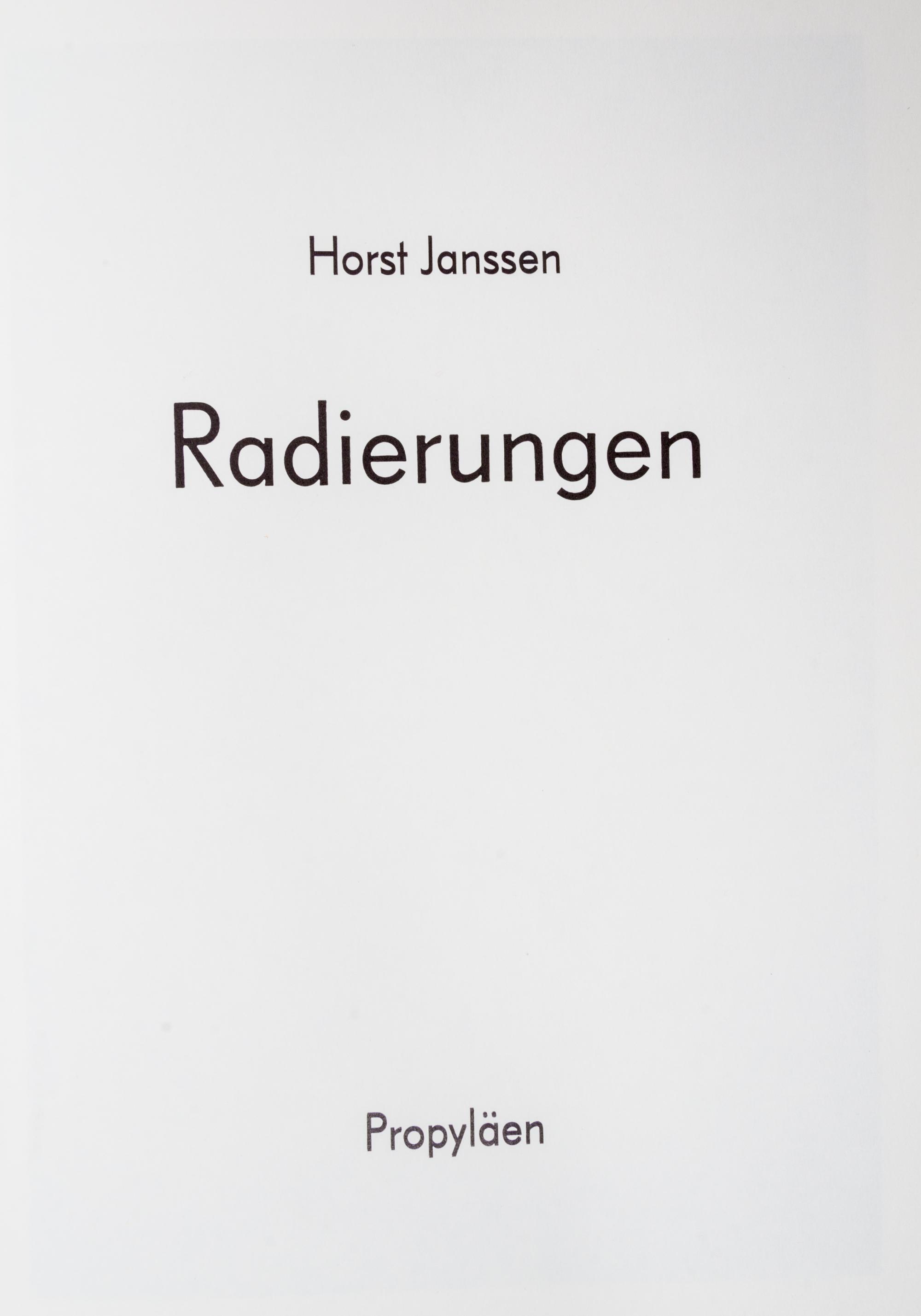 JANSSEN, HORST Radierungen. Berlin, 1971.