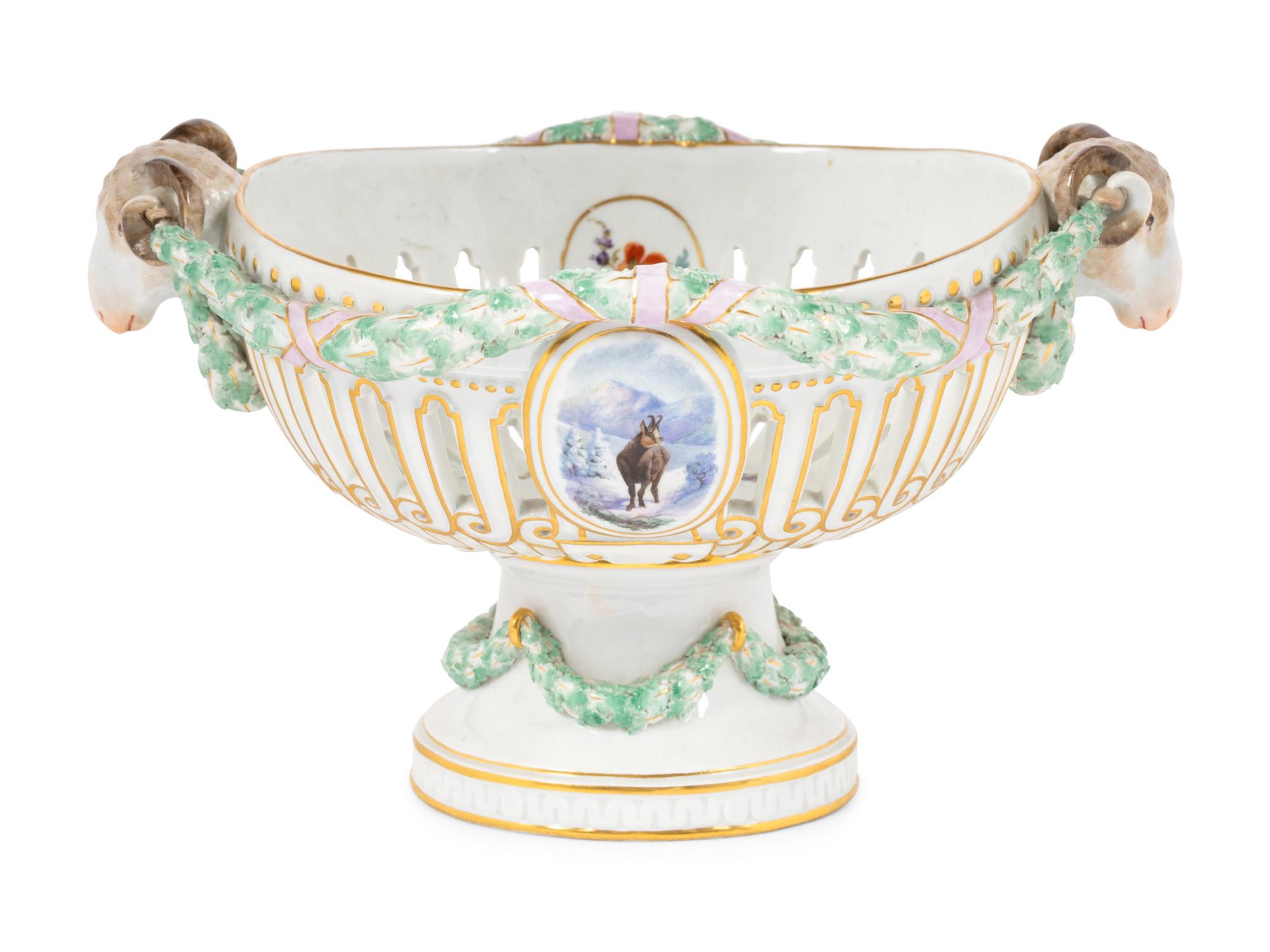 A Meissen Porcelain Centerpiece Basket
