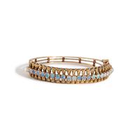 YELLOW GOLD AND OPAL BANGLE BRACELET