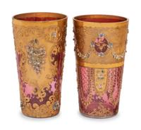 An Italian Enameled Glass Drink Service