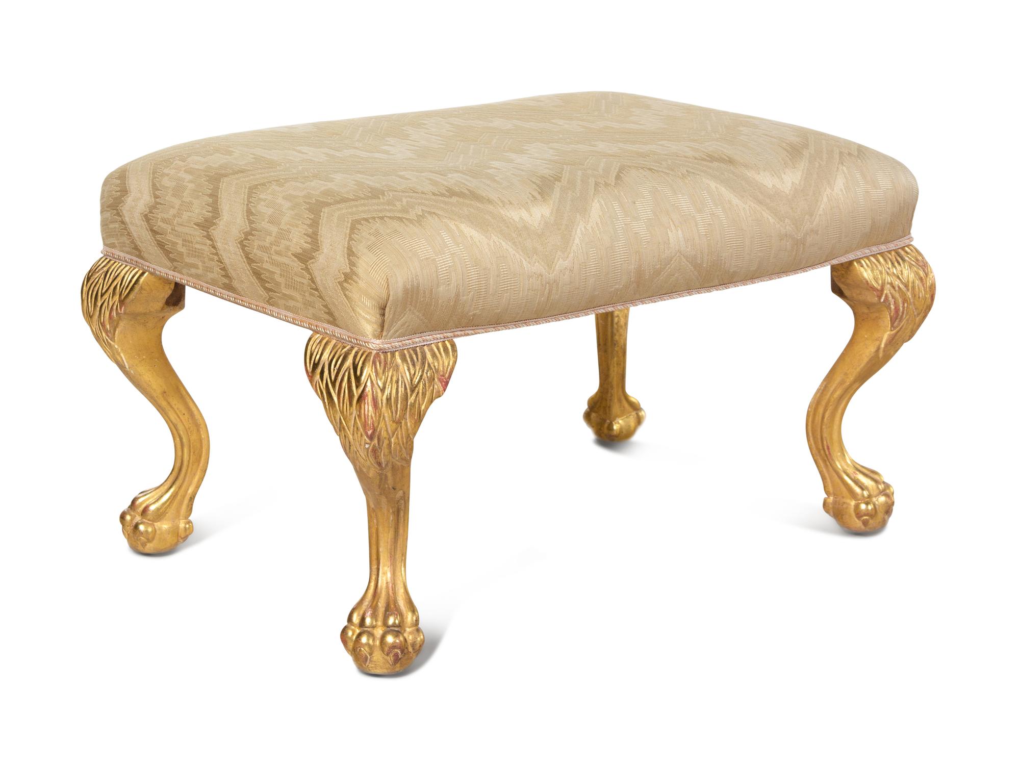 A Georgian Style Giltwood Stool
