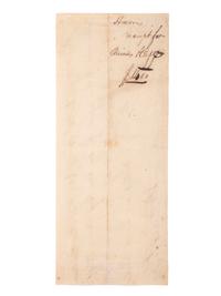 [SLAVERY & ABOLITION]. Manuscript bill of sale for enslaved African American children "Primus" and "Cuff." [Tennessee?], 24 December 1817.