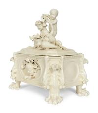 A Capodimonte White-Glazed Faience Table Casket