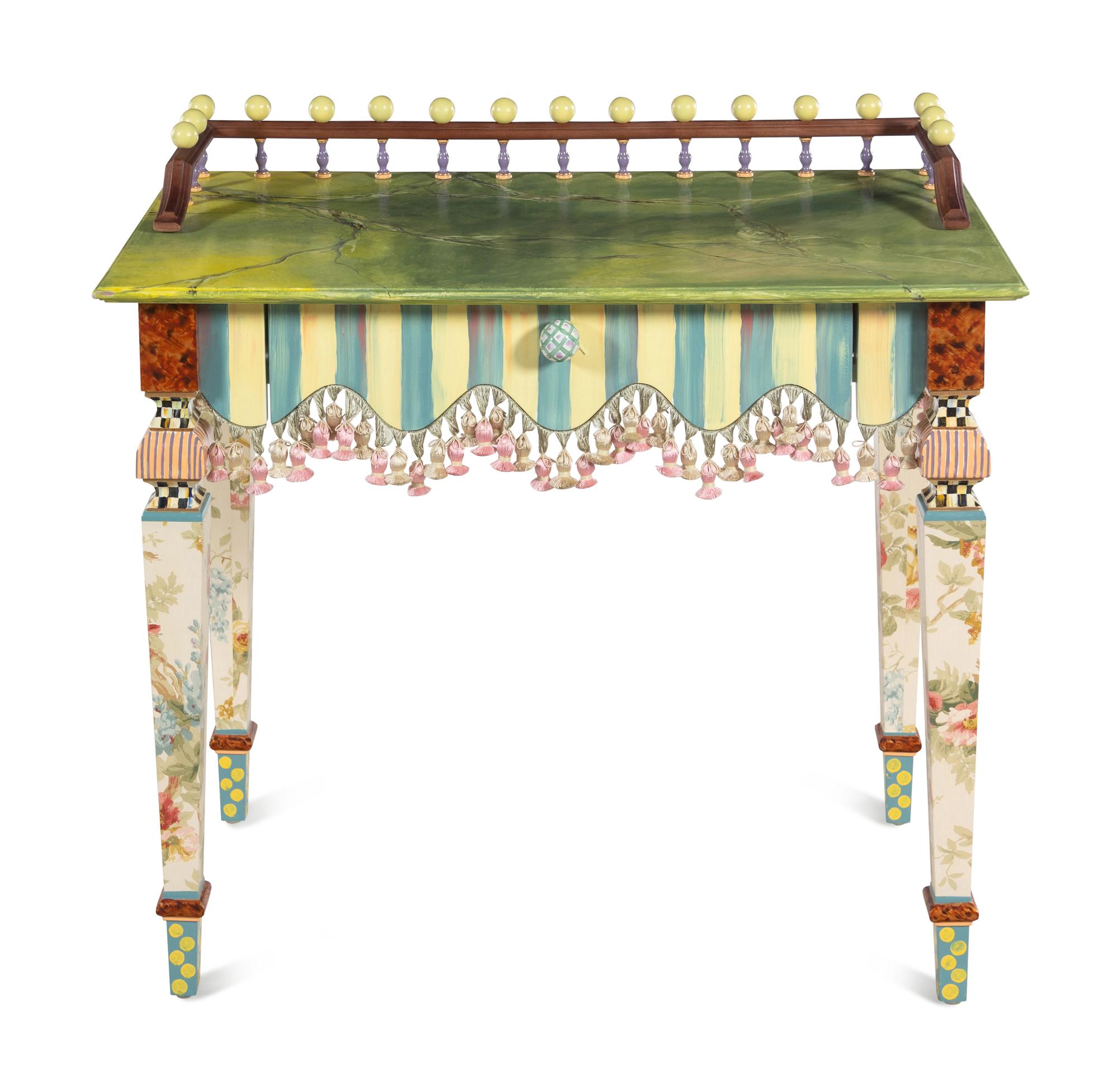 A Mackenzie Childs Marble Collection Writing Desk