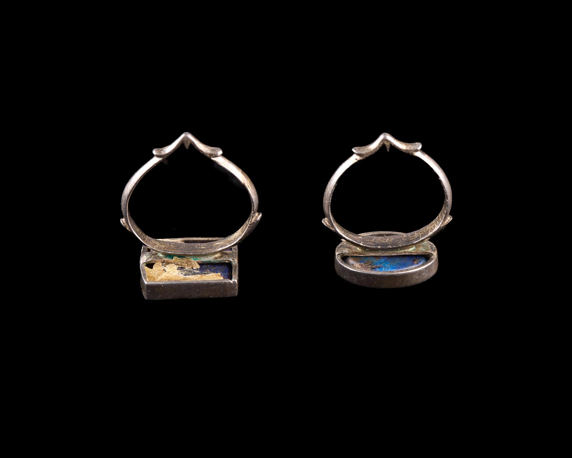 Two Western Asian Lapis Lazuli Ring Stones — Set in a silver ring