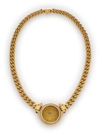 BULGARI, YELLOW GOLD 1806 EARLY AMERICAN HALF EAGLE 'MONETE' NECKLACE