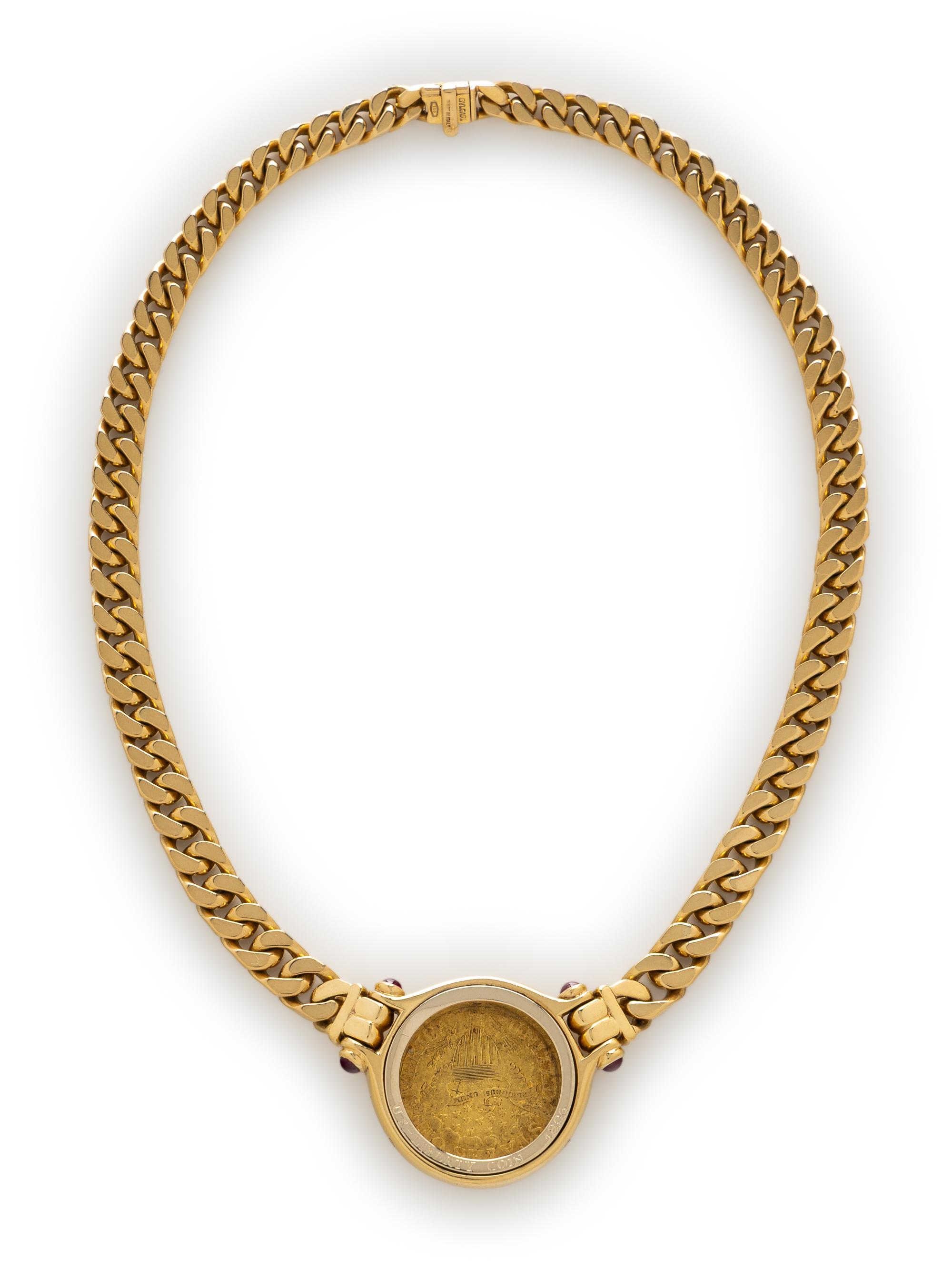 BULGARI, YELLOW GOLD 1806 EARLY AMERICAN HALF EAGLE 'MONETE' NECKLACE