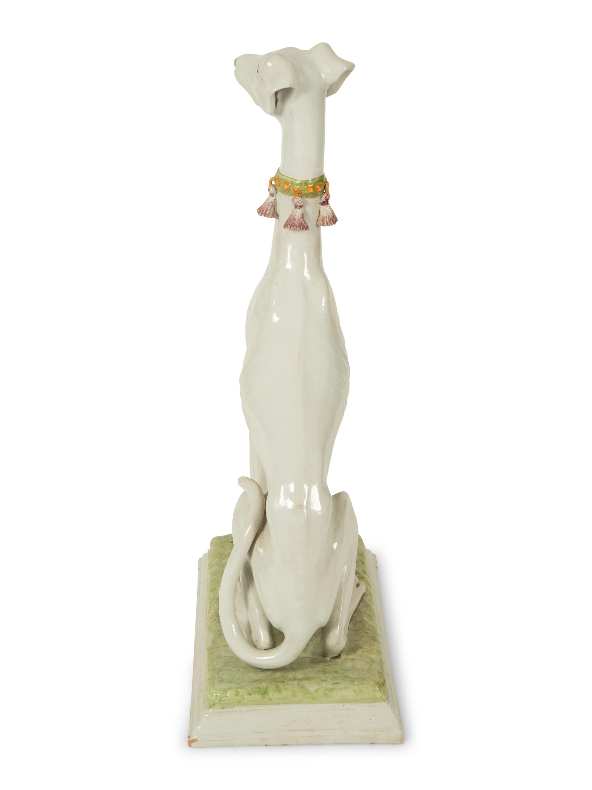 An Italian Hand Painted Ceramic Whippet — 20TH CENTURY