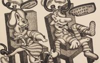 Peter Saul, (American, b. 1934), Adam and Eve, Alien in the Electric Chair, and Ideas (a group of three works)