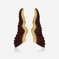 A Pair of Gold and Diamond Earrings by Albert Lipten