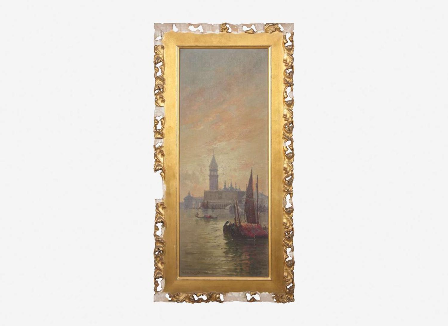 Walter Franklin Lansil (American, 1846–1933) - The Campanile and Ducal Palace; together with The Santa Maria della Salute (A Pair of Venetian Scenes)