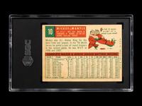 A 1959 Topps Mickey Mantle Baseball Card No. 10 (SGC 3 VG)