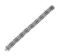DIAMOND, EMERALD AND RUBY BRACELET
