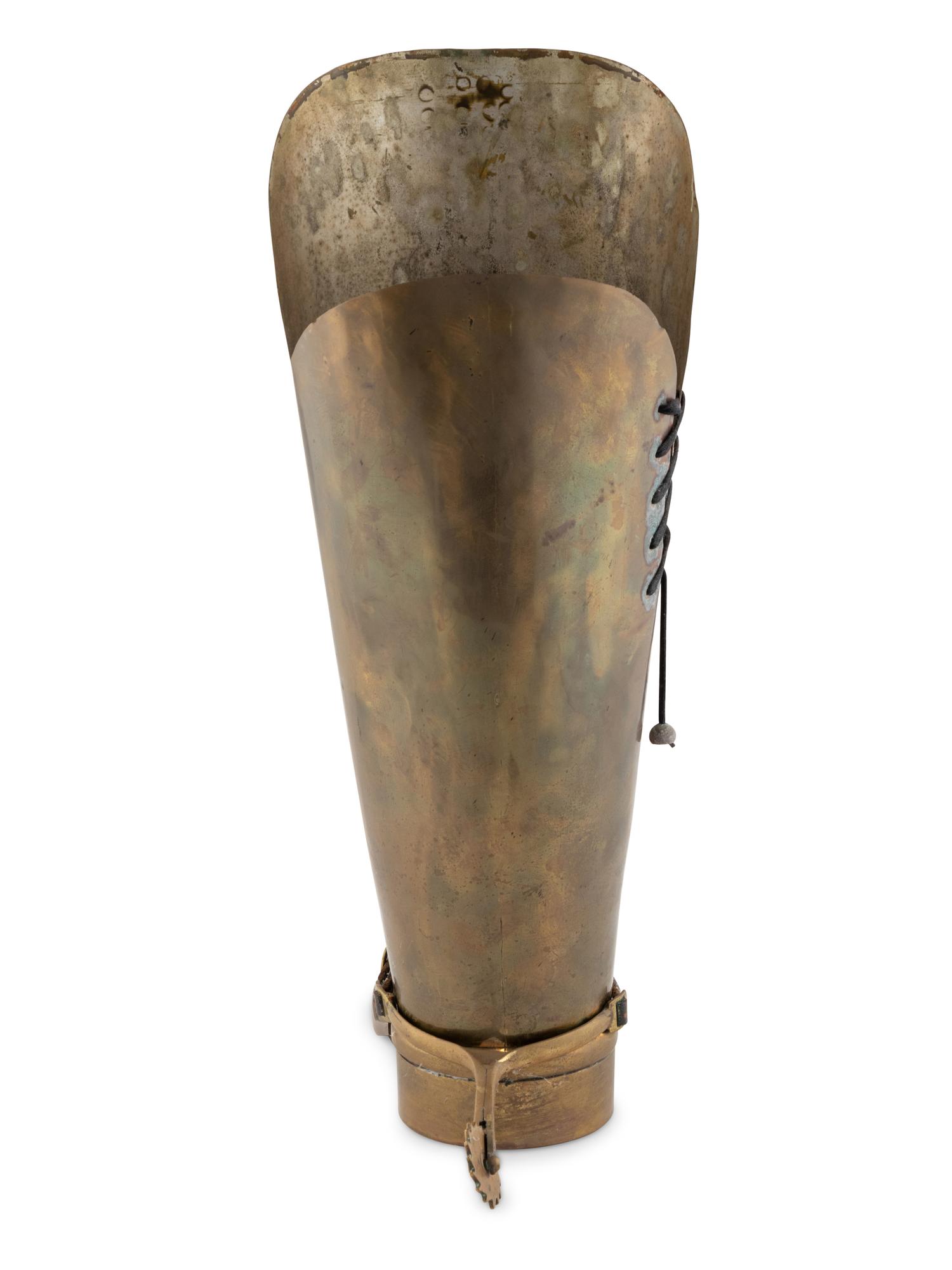 An English Brass Boot-Form Umbrella Stand