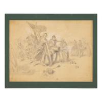 Edward Percy Moran (1862-1935) — Four Works: Studies of Early American Historical Events