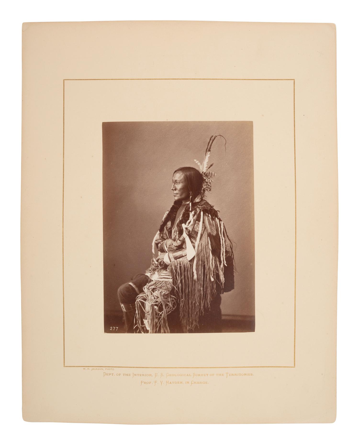 [GARDNER, Alexander (1821-1882), photographer]. Albumen photograph of Bull's Ghost, Lower Yanktonai. [Washington, DC, 1872].