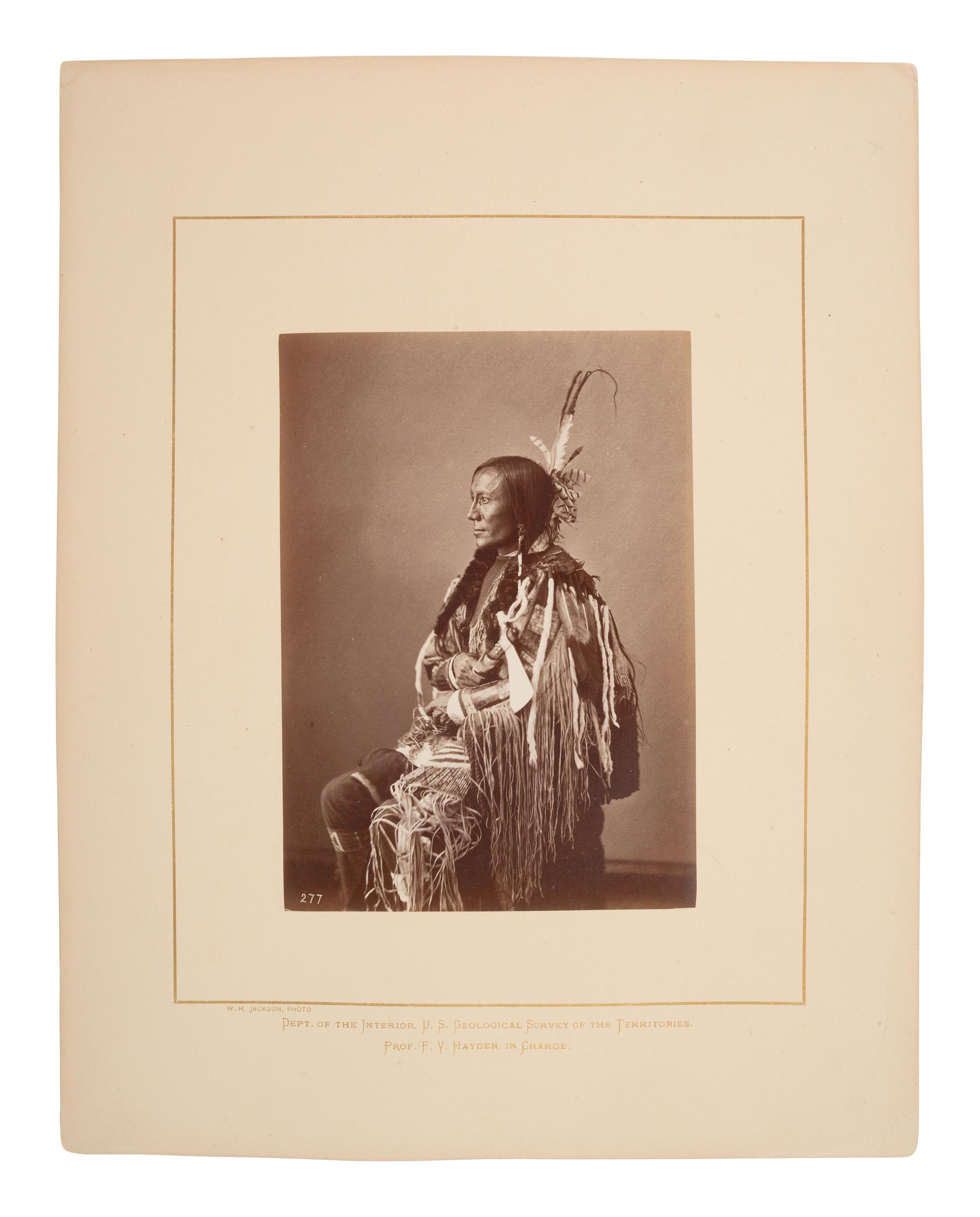 [GARDNER, Alexander (1821-1882), photographer]. Albumen photograph of Bull's Ghost, Lower Yanktonai. [Washington, DC, 1872].