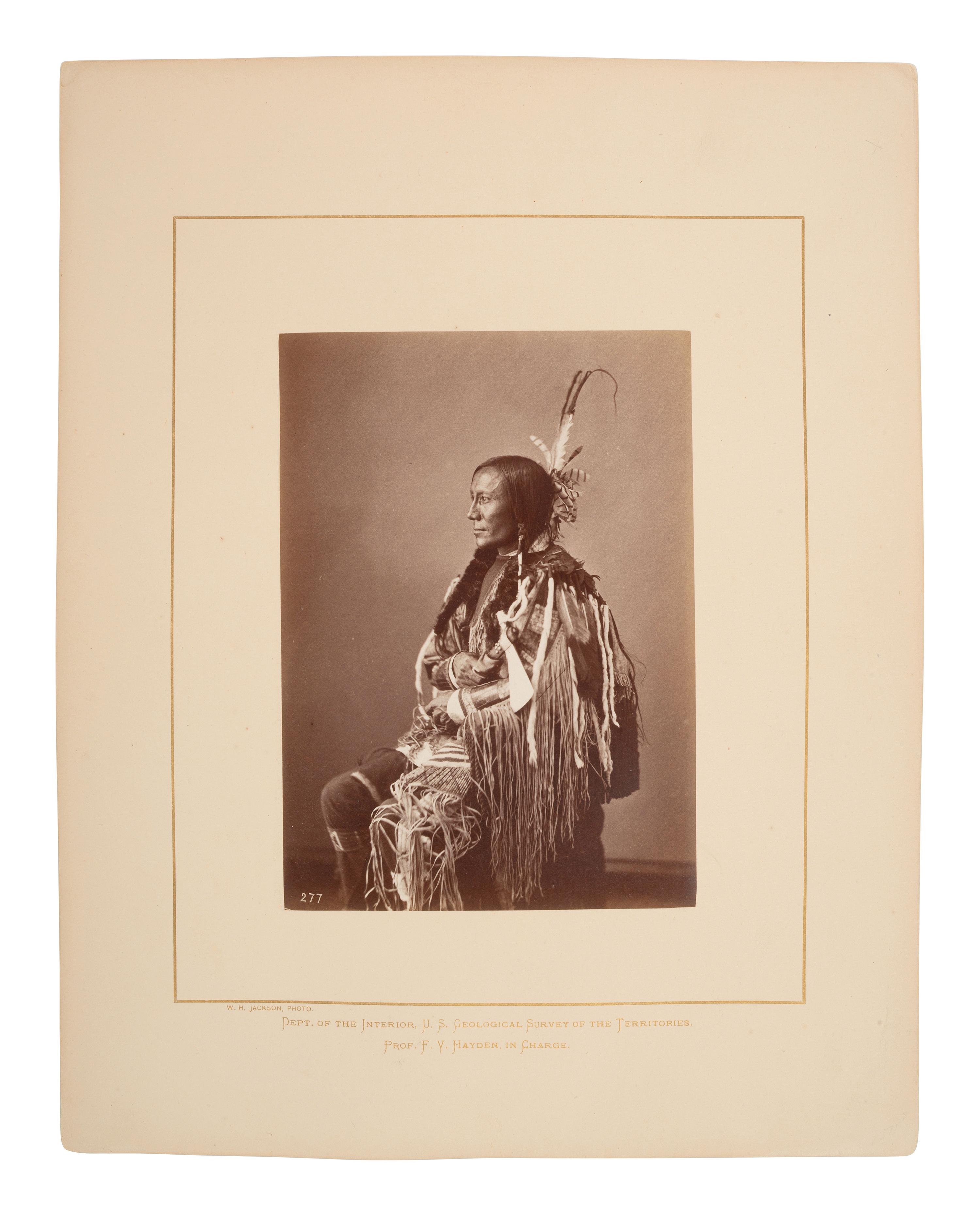 [GARDNER, Alexander (1821-1882), photographer]. Albumen photograph of Bull's Ghost, Lower Yanktonai. [Washington, DC, 1872].
