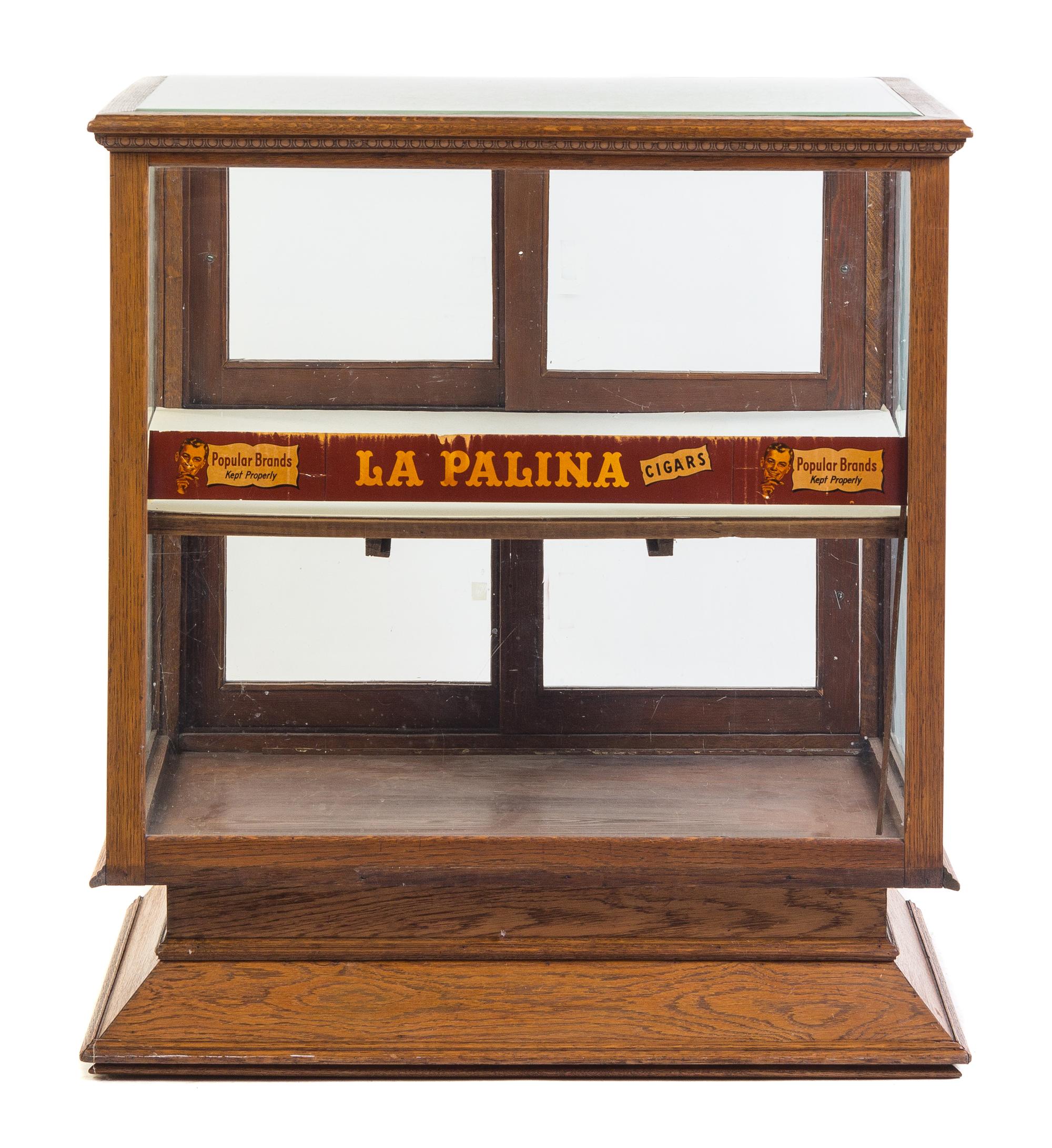 An American Oak Display Cabinet Height 41 1/2 x width 39 x depth 26 inches. — 19TH CENTURY
