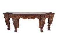A George II Style Carved Mahogany and Parcel-Gilt Console Table — LATE 19TH/EARLY 20TH CENTURY