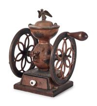 Two Enterprise Painted Cast Iron Coffee Mills with Eagle Finials