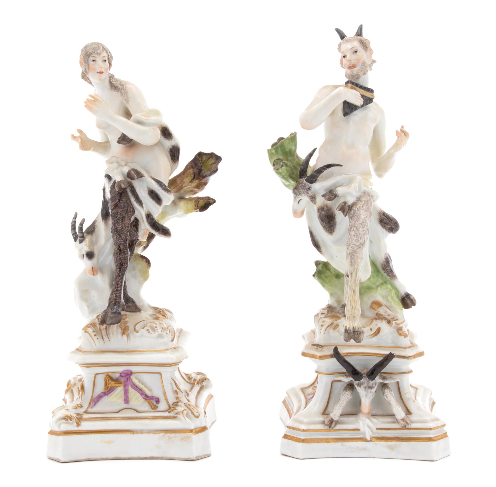A Pair of German Porcelain Allegorical Figures Height 8 1/2 inches. — 18TH CENTURY