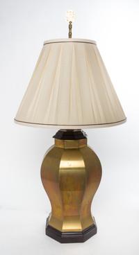 A Brass Hexagonal Table Lamp Height of first overall 36 inches. — 20TH CENTURY
