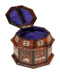A Large North Italian Marquetry and Rosewood Octagonal Table Casket