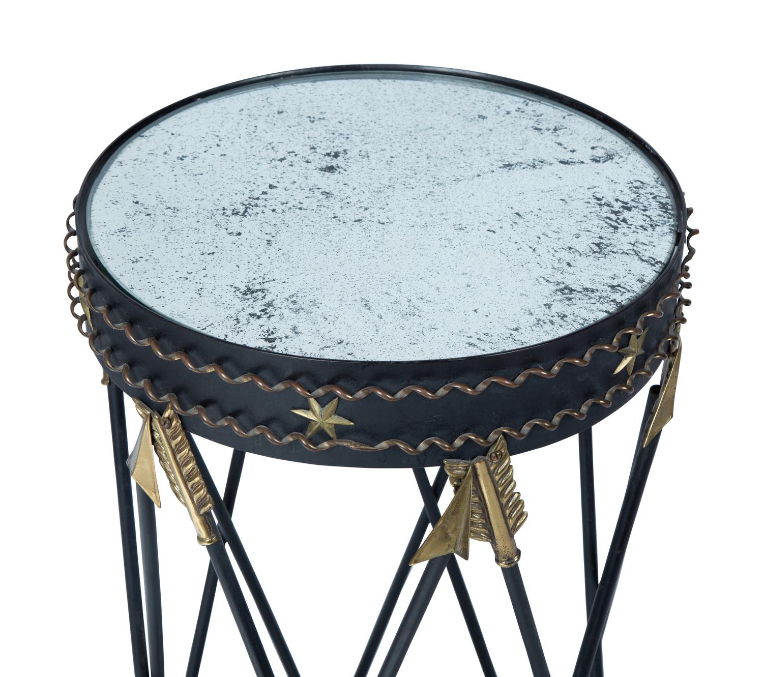An Italian Neoclassical Style Tole Mirror-Top Table
