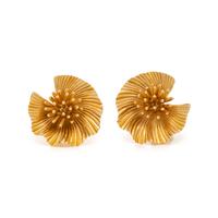 YELLOW GOLD FLORAL EARCLIPS