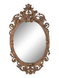An Italian Baroque Style Carved Walnut Mirror
